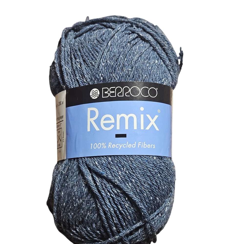 Berroco Remix Yarn 100% Recycled Fibers Worsted Denim 3927 France 100g 216yd
